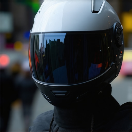 High-tech smart helmet showcasing augmented reality display and safety features for urban cyclists